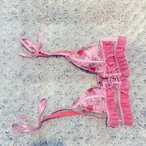For Love and Lemons Floral Ruffle Bra Top size 32A